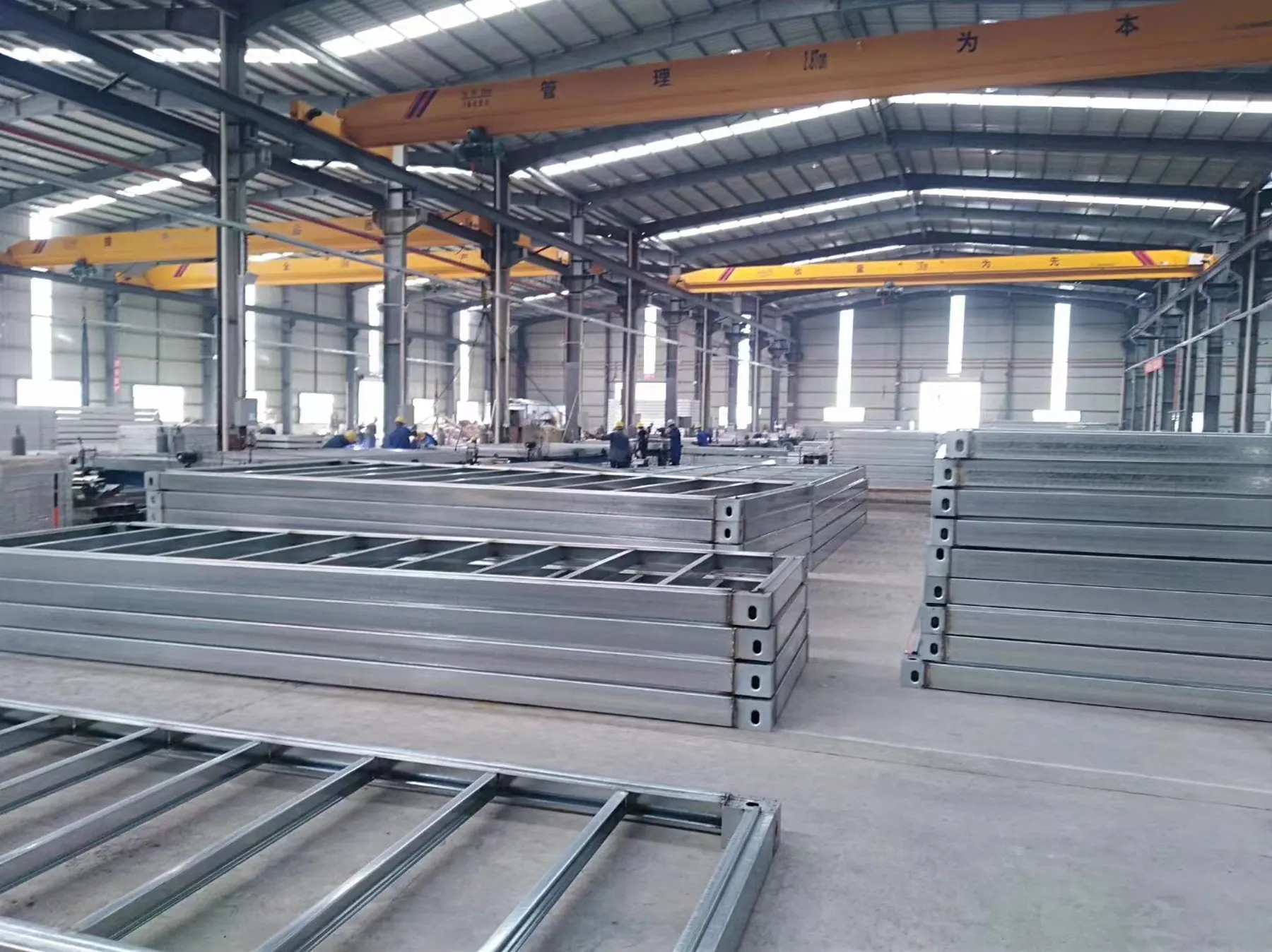 Steel frame components at Zhuoya